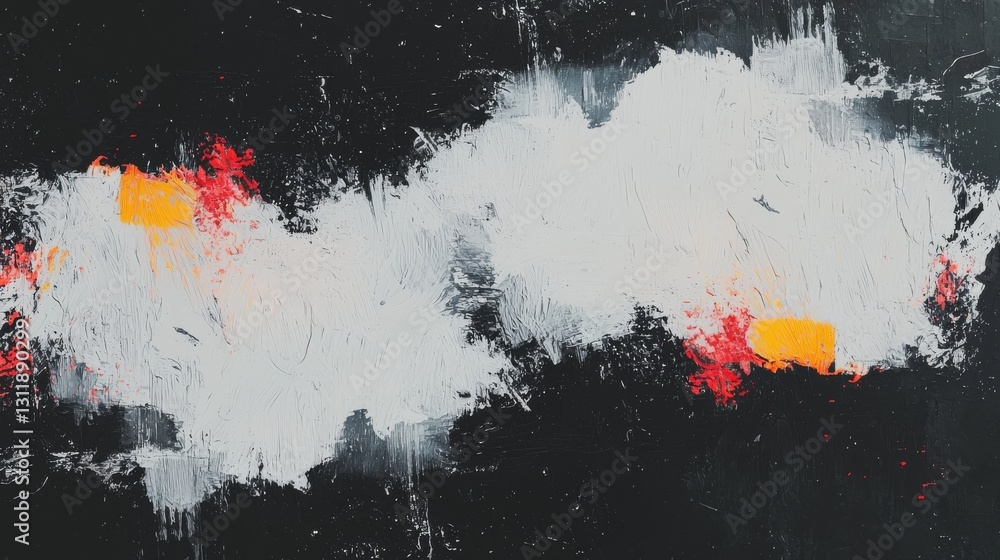 Poster hand drawn paint and water color are used to create a geometric abstract seamless pattern on stock