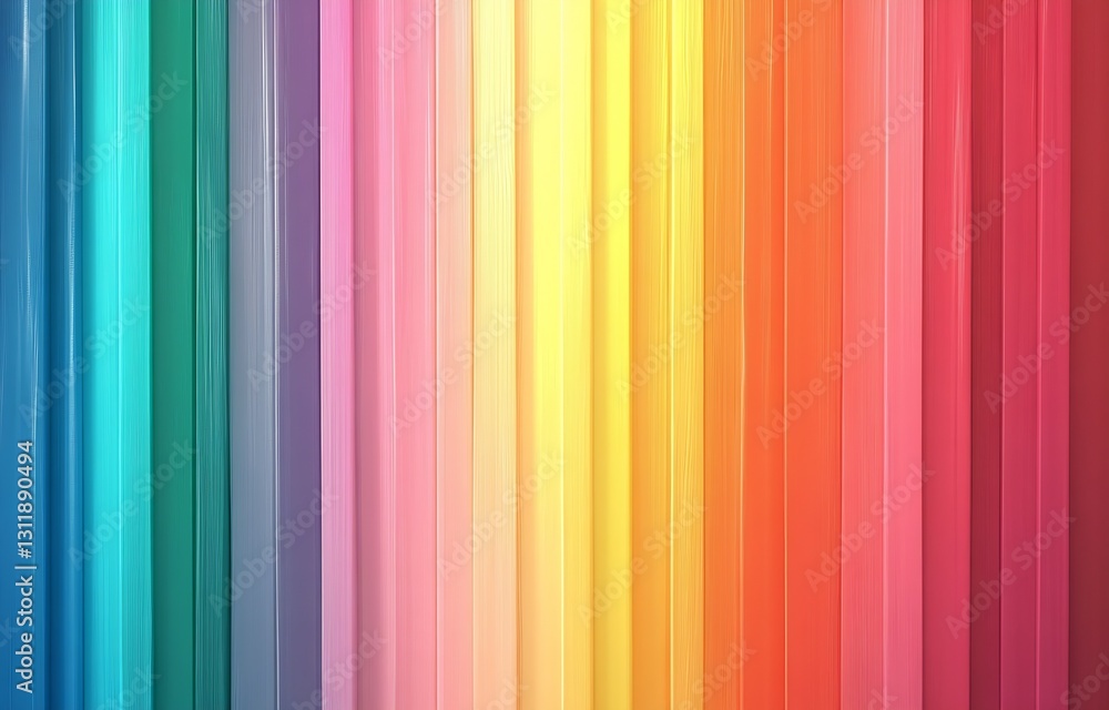 Aufkleber vibrant and colorful vertical stripes background in a rainbow spectrum of hues : generative ai