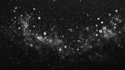 Obraz premium Full frame shot of a black and white abstract hexagon pattern, featuring textured backgrounds and devoid of human figures