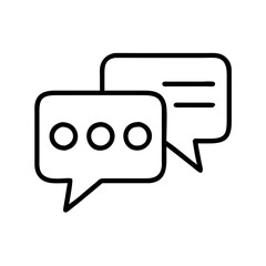 chat bubble icon, chat bubble line art - simple line art of chat bubble, perfect for chat bubble logos and icons