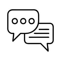 Naklejka premium chat bubble icon, chat bubble line art - simple line art of chat bubble, perfect for chat bubble logos and icons