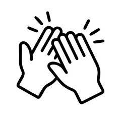 clapping hands icon, clapping hands line art - simple line art of clapping hands, perfect for clapping hands logos and icons