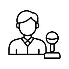 co host icon, co host line art - simple line art of co host, perfect for co host logos and icons