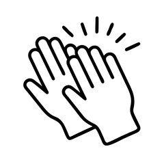 clapping hands icon, clapping hands line art - simple line art of clapping hands, perfect for clapping hands logos and icons