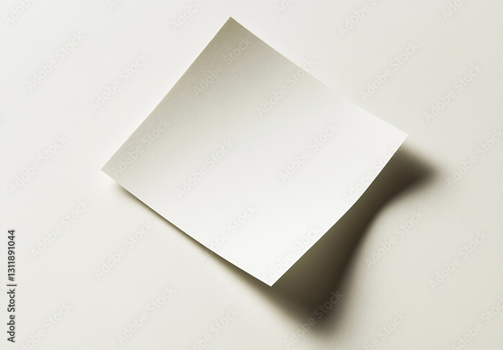 Aufkleber Single Sheet of Blank Paper with Soft Shadow for Creative Design Templates : Generative AI