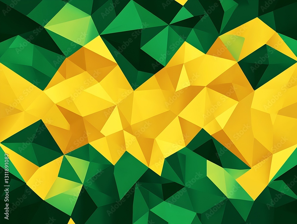 Aufkleber colorful geometric pattern in green and yellow abstract design for background or wallpaper : generat