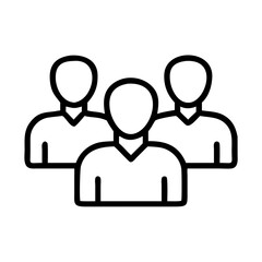 group of people icon, group of people line art - simple line art of group of people, perfect for group of people logos and icons