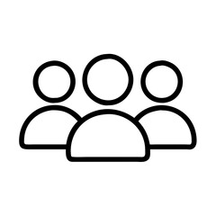 group of people icon, group of people line art - simple line art of group of people, perfect for group of people logos and icons