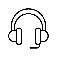 headphones icon, headphones line art - simple line art of headphones, perfect for headphones logos and icons