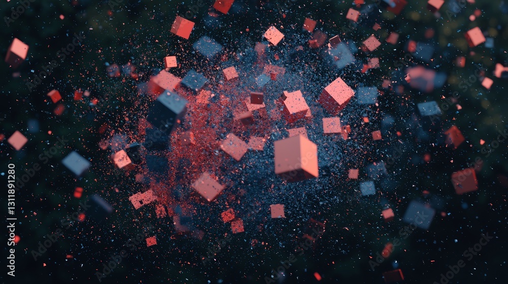 Poster a geometric abstract background with a futuristic sci-fi theme has been generated using ai