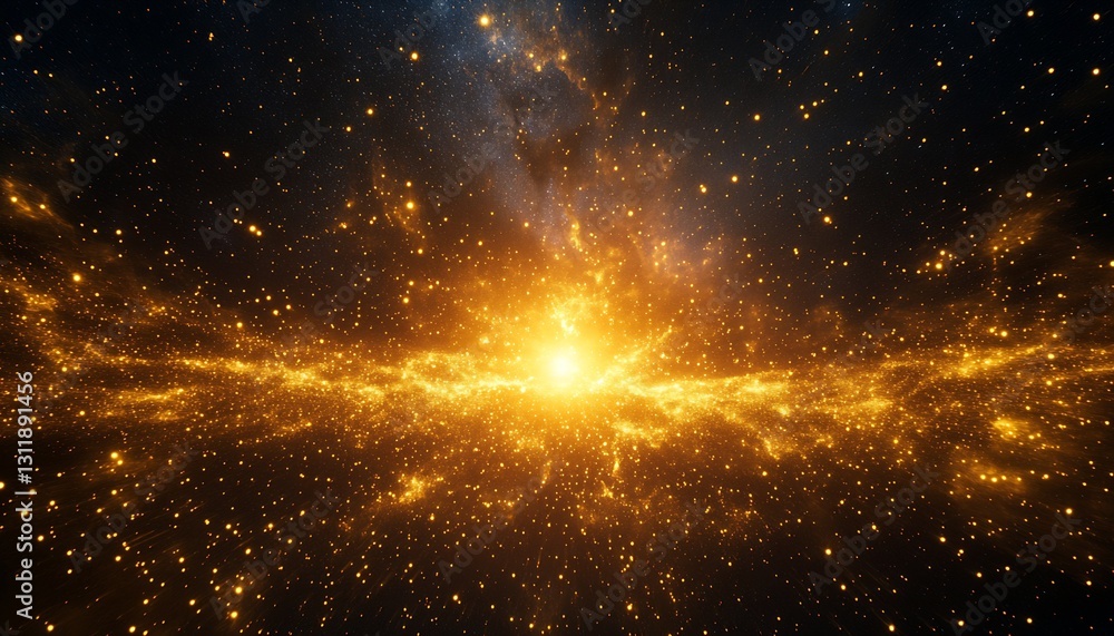 Poster Radiant Explosion of Galactic Light and Stellar Elements in Deep Space : Generative AI