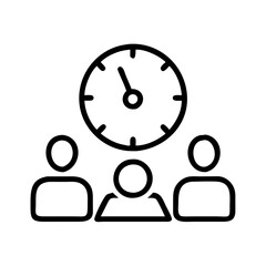 meeting timer icon, meeting timer line art - simple line art of meeting timer, perfect for meeting timer logos and icons