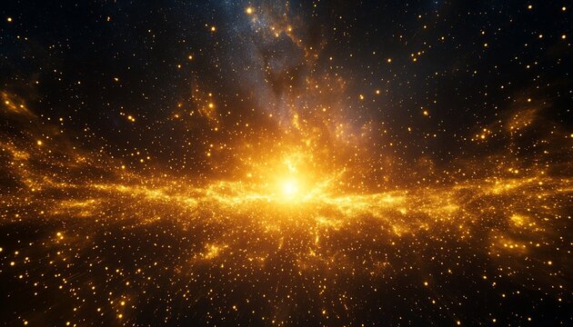 Radiant Explosion of Galactic Light and Stellar Elements in Deep Space : Generative AI