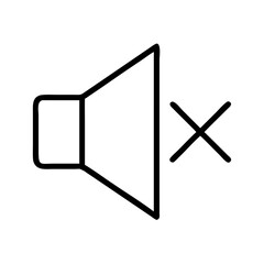 mute speaker icon, mute speaker line art - simple line art of mute speaker, perfect for mute speaker logos and icons