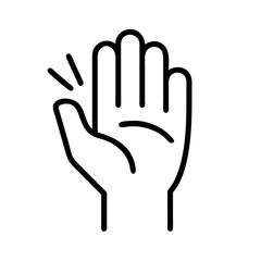 Obraz premium raised hand icon, raised hand line art - simple line art of raised hand, perfect for raised hand logos and icons