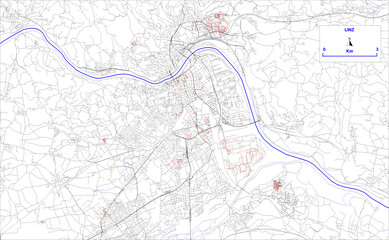 Linz city map (Austria)