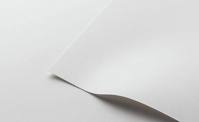 Plain White Sheet of Paper Curved on a Smooth Surface : Generative AI