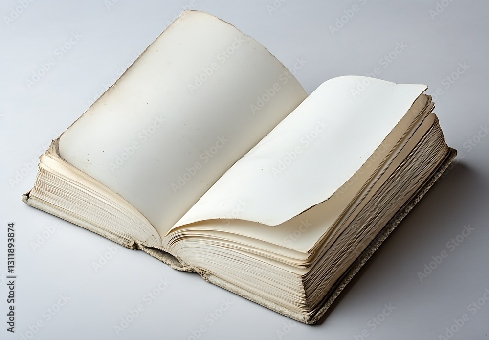 Leinwandbilder Blank Open Book on a Neutral Background Ideal for Creative Projects and Design : Generative AI