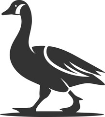 Fototapeta premium Silhouette of a goose waddling forward animal vector