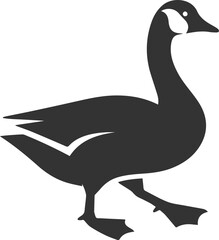 Silhouette of a goose waddling forward animal vector