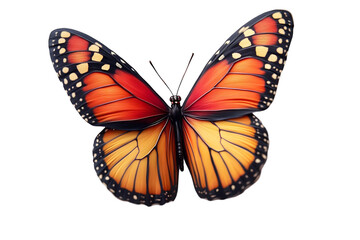 Fototapeta premium Vibrant monarch butterfly perched gracefully with open wings, showcasing intricate patterns and colors