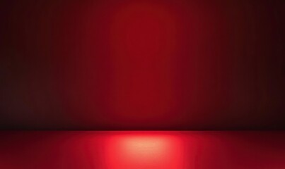 Red Room Studio Background with Spotlight and Empty Space Design