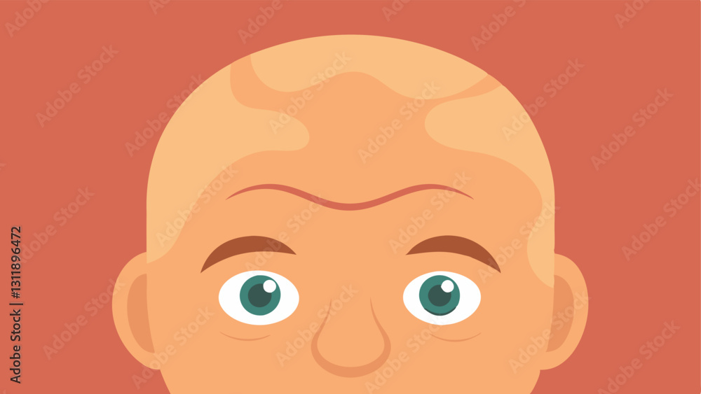 Poster smoother forehead a front view of a forehead with highlighted areas showing wrinkles and roughness f