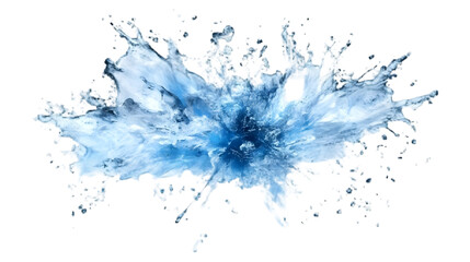 Naklejka premium Water Splash Explodes Isolated on White Background, Liquid Texture Shows Dynamic Movement