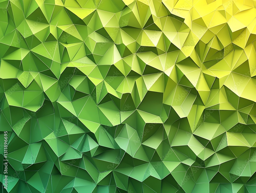 Leinwandbilder vibrant geometric abstract background with whimsical triangular shapes in shades of green and yellow