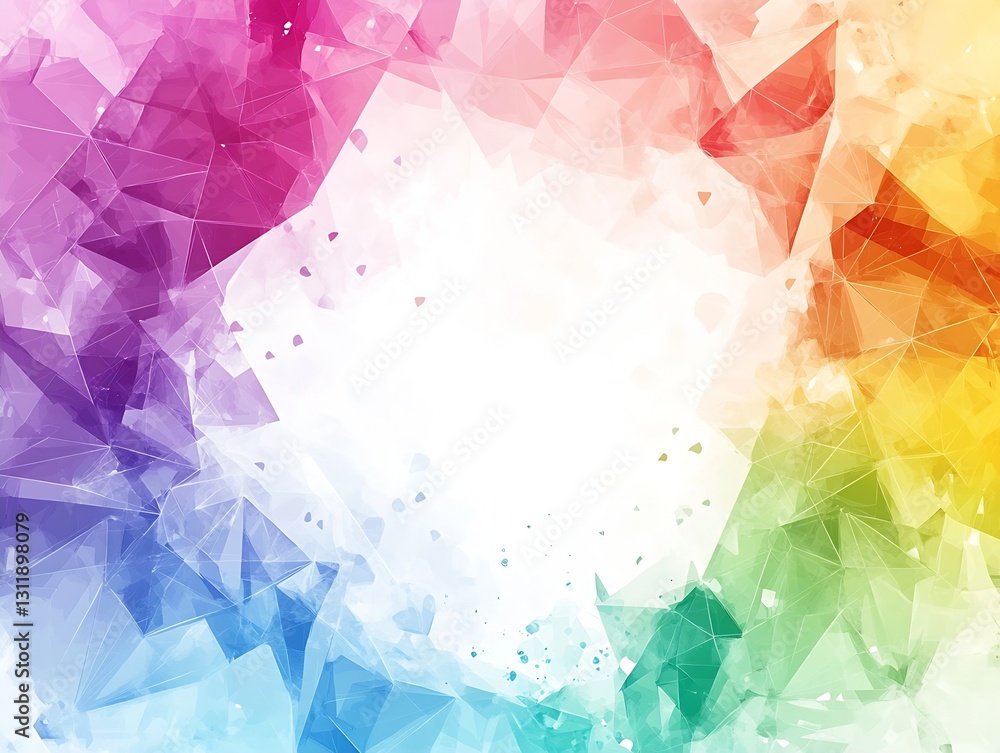 Aufkleber vibrant colorful abstract background with rainbow hues and triangle shapes : generative ai