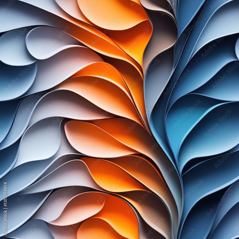 Poster seamless stunning blue and orange abstract background with fluid patterns creating a vibrant and dyn