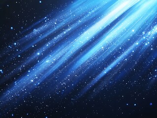 Fototapeta premium Captivating Blue Light Rays Creating a Magical Atmosphere with Cosmic Elements : Generative AI