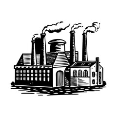 Obraz premium A vintage style illustration of factory building