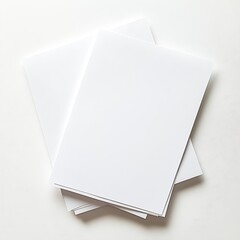 Blank Sheets of Paper on a White Background for Creative Projects : Generative AI