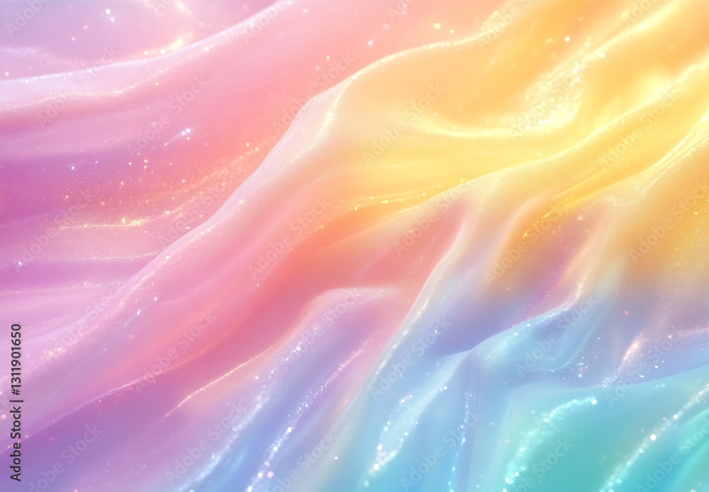 Aufkleber soft fluid fabric with pastel colors creating a dreamy and textured background : generative ai