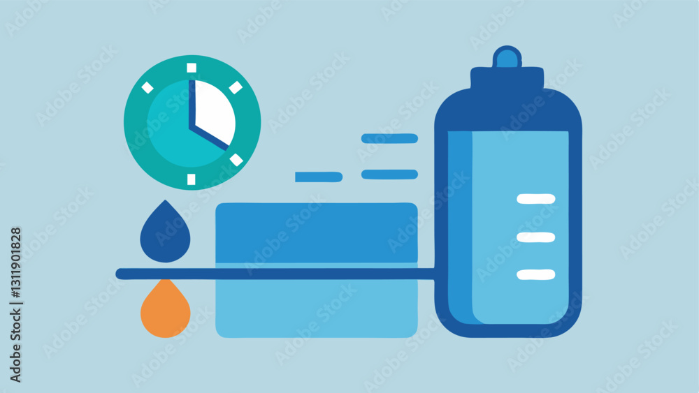 Poster water intake tracker a visual representation of water consumption with a stylized water bottle icon 