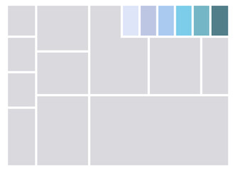 Photo collage template. Album brand board, set portfolio images. Mood board background. Mosaic picture frame. Gallery banner.  illustration