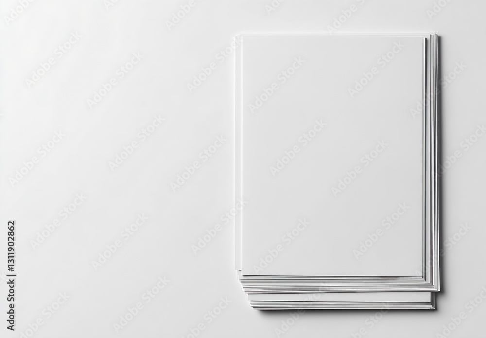 Aufkleber clean white sheets of paper arranged neatly for artistic or office use : generative ai
