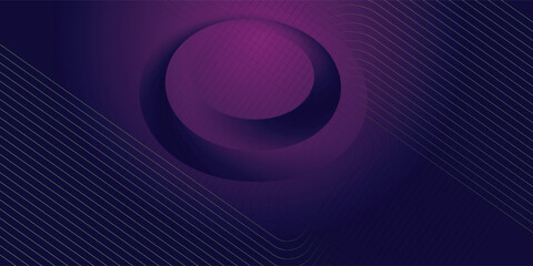 Dark purple abstract background with glowing geometric lines. Geometric stripe line art design. Modern shiny gradient lines pattern. Futuristic technology concept.