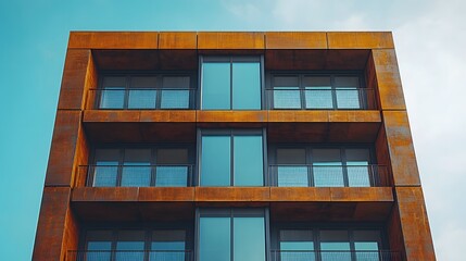 Fototapeta premium Modern residential steel construction with reinforced columns, built to withstand extreme weather, ultra-detailed rendering