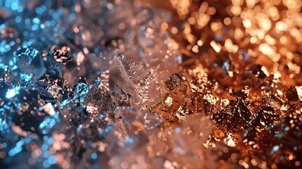 Luminous Crystal Formation, A Macro View of Geological Brilliance