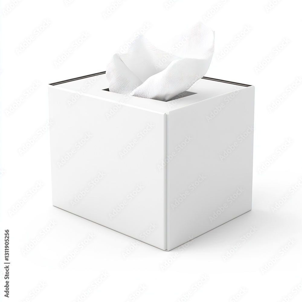 Aufkleber Classic White Tissue Box with Soft Tissues for Home and Office Use : Generative AI