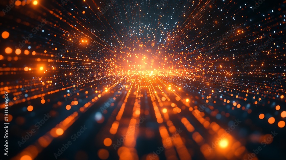 Poster dynamic and explosive light trails with a beautiful mix of colors and patterns : generative ai