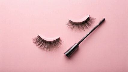 Obraz premium Enhance your eyes with these luxurious false eyelashes and lengthening mascara. Achieve a captivating and alluring gaze.
