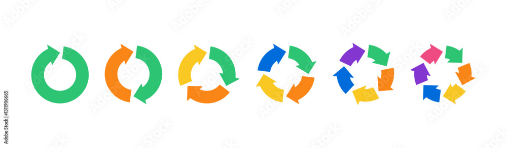 Fototapete circular cycle of arrows. round diagram for infographics in presentations. set with color vector ill