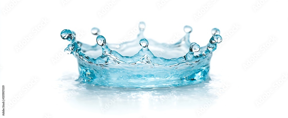 Poster stunning blue water crown splash displaying graceful fluid dynamics : generative ai