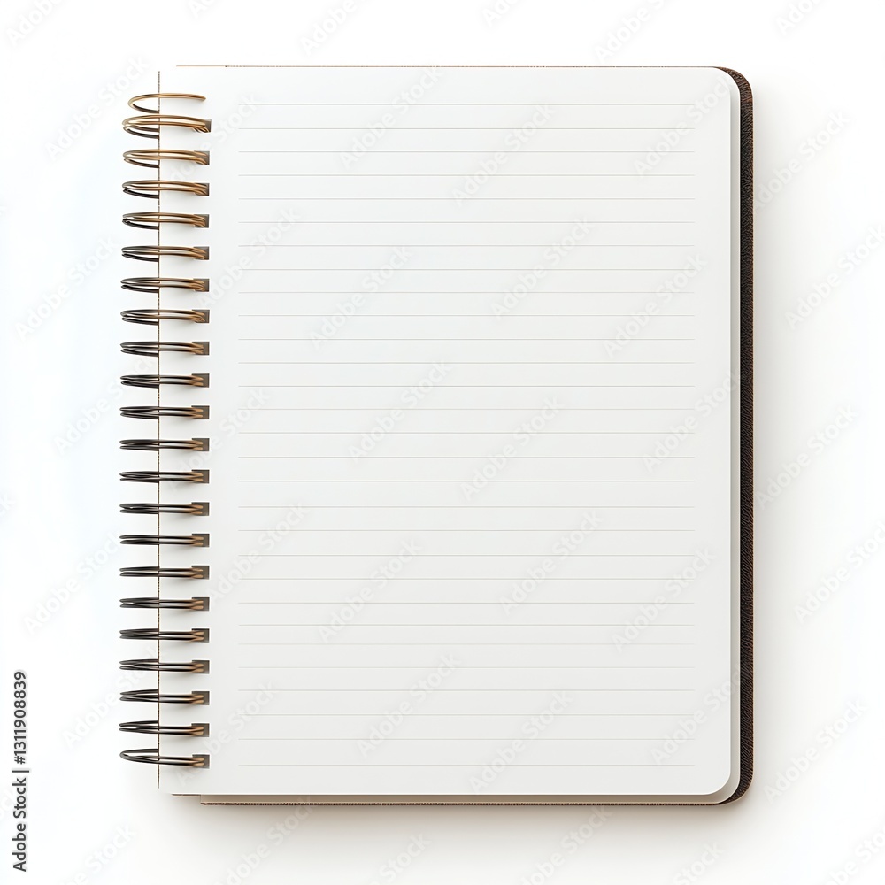 Fototapete Clean and simple lined notebook with blank pages for writing notes and ideas on a minimalist background : Generative AI