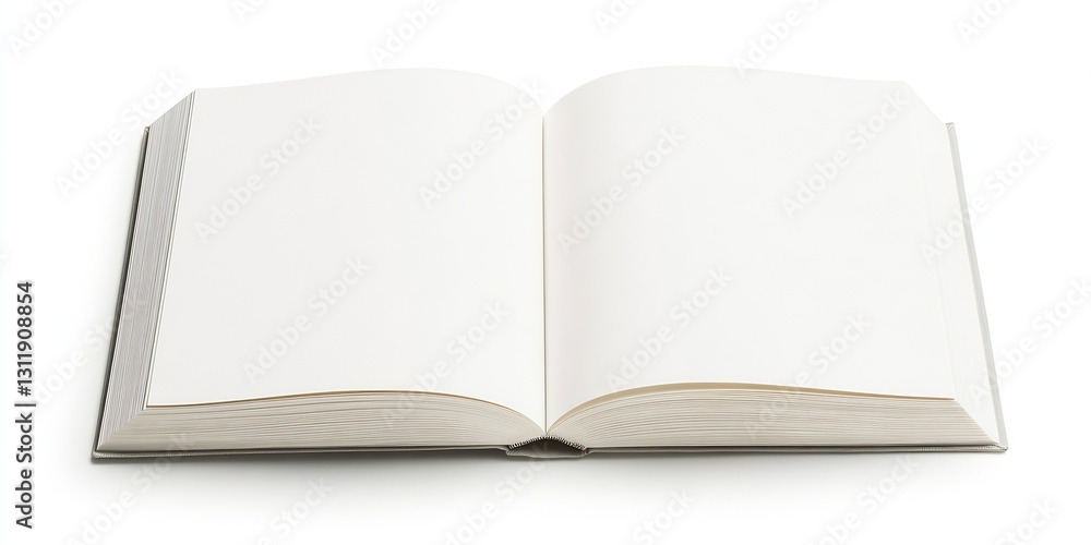 Fototapete one large open blank book showcasing a pristine and clean writing surface : generative ai
