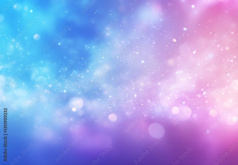 Aufkleber dreamy pastel gradient background with sparkling bokeh lights in blue and pink shades for decorative