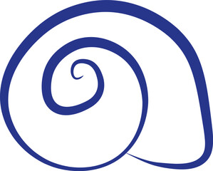 A hand drawn illustration of a round seashell
